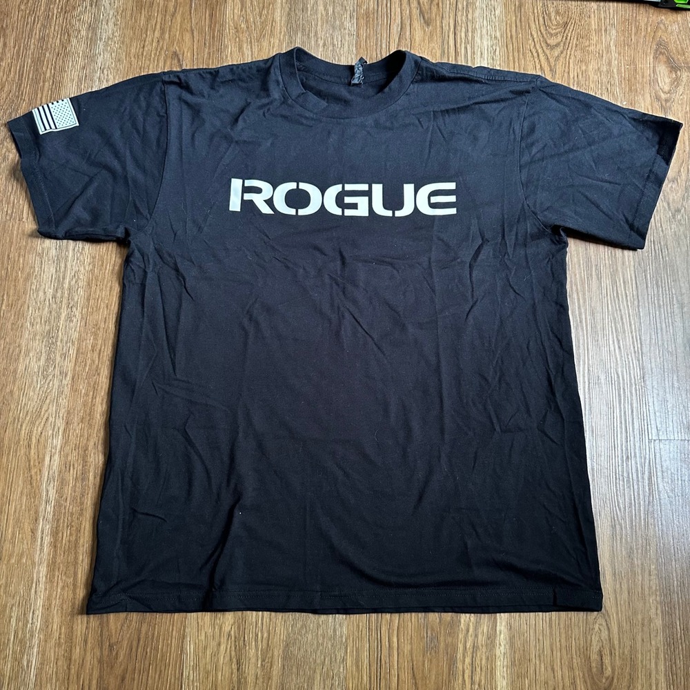 Rogue Fitness T-Shirt Men Large Black Good American Made Graphic Gym Tee